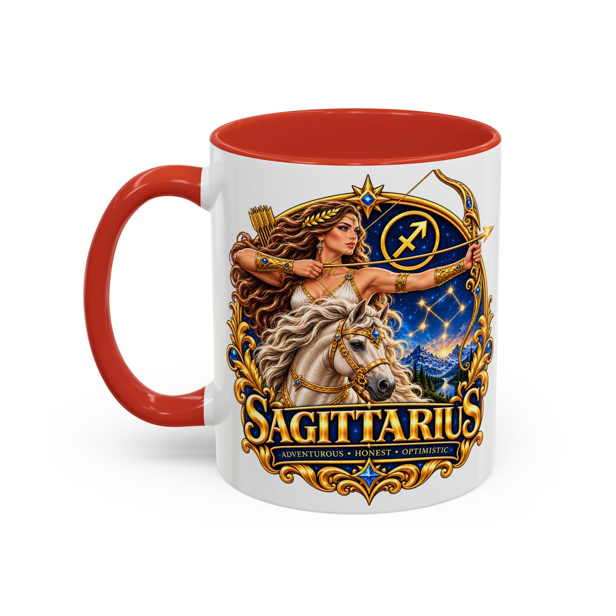 Sagittarius Accent Coffee Mug — Zodiac Archer Design (11/15oz)