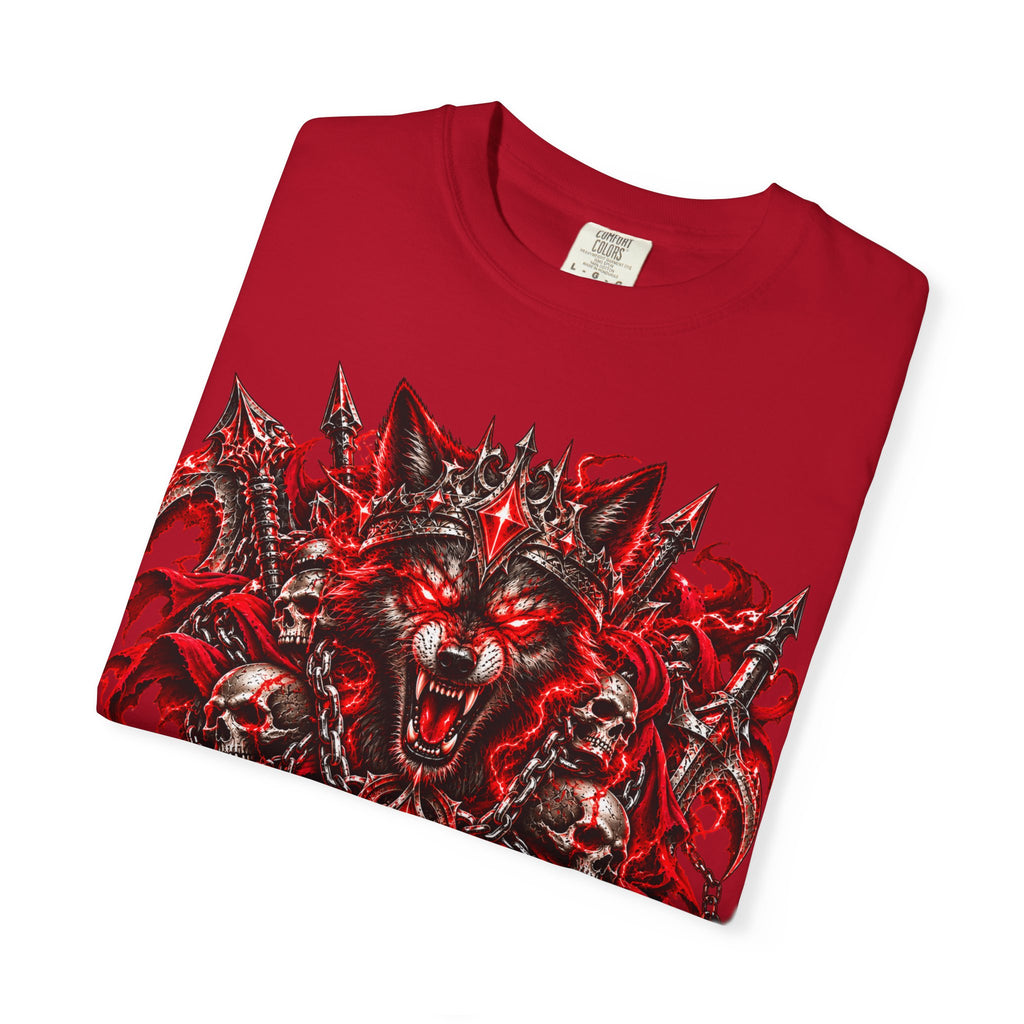 Wolf Skull T-Shirt — Red Gothic Horror Graphic Tee