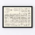 Vintage Map of San Jose, CA Business Section 1952