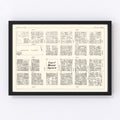 Vintage Map of Stockton, CA Business Section 1952