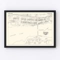 Vintage Map of Augusta, ME Business Section 1946