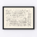 Vintage Map of Haverhill, MA Business Section 1946