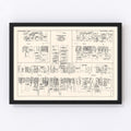 Vintage Map of Middletown, CT Business Section 1946