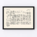 Vintage Map of New Bedford, MA Business Section 1946
