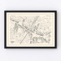 Vintage Map of New Britain, CT Business Section 1946