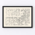 Vintage Map of New Haven, CT Business Section 1946