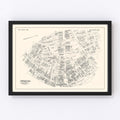 Vintage Map of New London, CT Business Section 1946
