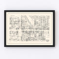 Vintage Map of Pittsfield, MA Business Section 1946
