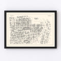 Vintage Map of Providence, RI Business Section 1946