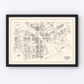 Vintage Map of South Norwalk, CT Business Section 1946