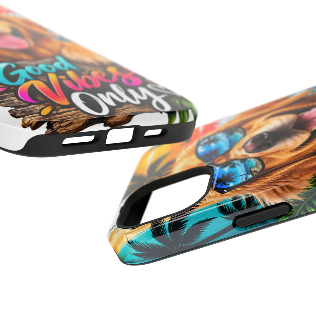 Phone Case — 'Good Vibes Only' Tropical Dog Impact-Resistant Case