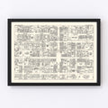 Vintage Map of Allentown, PA Business Section 1950