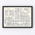 Vintage Map of Harrisburg, PA Business Section 1950