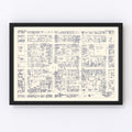 Vintage Map of Lancaster, PA Business Section 1950