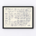 Vintage Map of New Castle, PA Business Section 1950