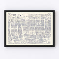 Vintage Map of Norfolk, VA Business Section 1950