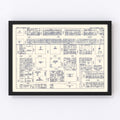 Vintage Map of North Pittsburgh, PA Business Section 1950