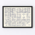 Vintage Map of Scranton, PA Business Section 1950