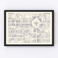 Vintage Map of Wilkes-Barre, PA Business Section 1950