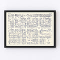 Vintage Map of York, PA Business Section 1950