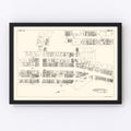 Vintage Map of Akron, OH Business Section 1929
