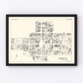 Vintage Map of Allentown, PA Business Section 1929