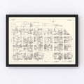 Vintage Map of Chicago, IL Business Section 1929