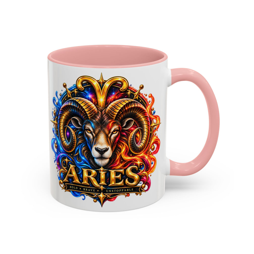 Aries Zodiac Coffee Mug — Colorful Ram Astrology Accent Mug (11/15oz)