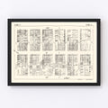 Vintage Map of Columbia, SC Business Section 1929