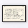 Vintage Map of Columbus, OH Business Section 1929