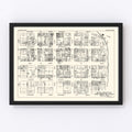 Vintage Map of Dayton, OH Business Section 1929