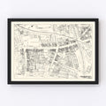 Vintage Map of Elizabeth, NJ Business Section 1929