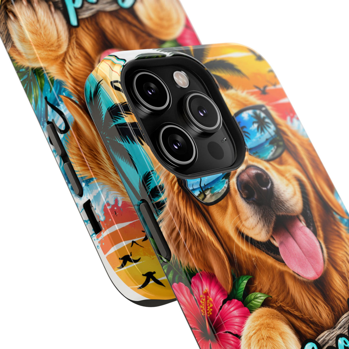 Phone Case — 'Good Vibes Only' Tropical Dog Impact-Resistant Case