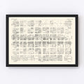 Vintage Map of Evansville, IN Business Section 1929