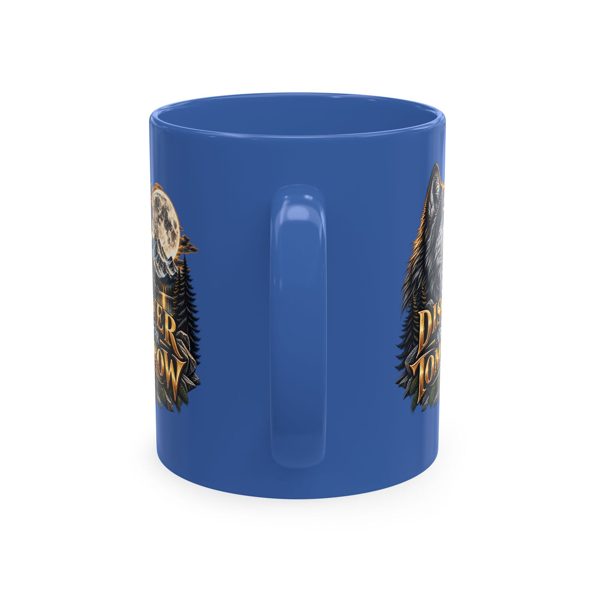 Discover Tomorrow Ceramic Mug — Howling Wolf & Moon Coffee Cup