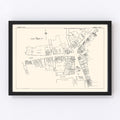Vintage Map of Gardner, MA Business Section 1929