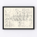 Vintage Map of Flint, MI Business Section 1929