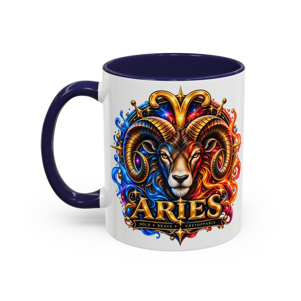 Aries Zodiac Coffee Mug — Colorful Ram Astrology Accent Mug (11/15oz)