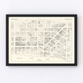 Vintage Map of Grand Rapids, MI Business Section 1929