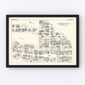Vintage Map of Harrisburg, PA Business Section 1929
