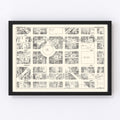 Vintage Map of Indianapolis, IN Business Section 1929