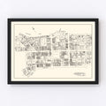 Vintage Map of Johnstown, PA Business Section 1929