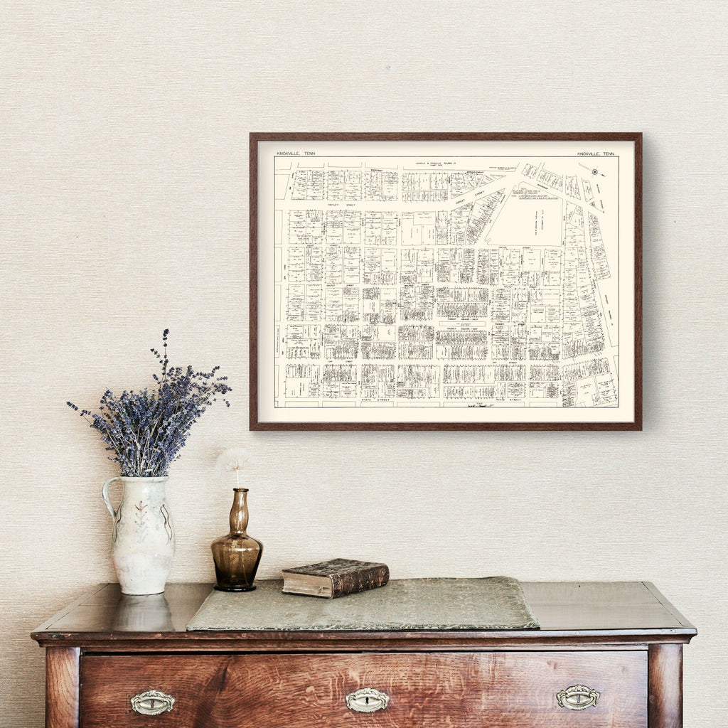 Vintage Map of Knoxville, TN Business Section 1929