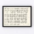 Vintage Map of Long Beach, CA Business Section 1929