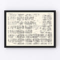 Vintage Map of Los Angeles, CA Business Section 1929