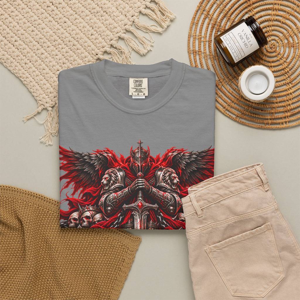 Strength Warrior T-Shirt — Gothic Skull Wings Graphic Tee