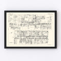 Vintage Map of Montreal, Canada 1929