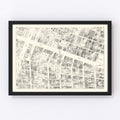 Vintage Map of New Orleans, LA Business Section 1929