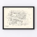 Vintage Map of North Adams, MA Business Section 1929