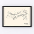 Vintage Map of Northampton, MA Business Section 1929